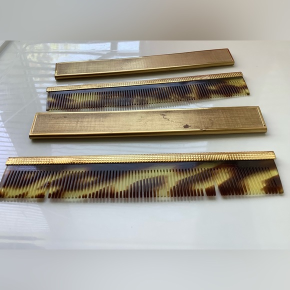 RARE FIND 1970s tortoiseshell comb in brass case - Picture 6 of 9